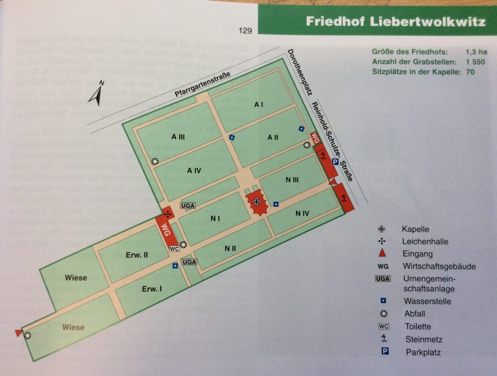 Karte des Friedhofs in Liebertwolkwitz